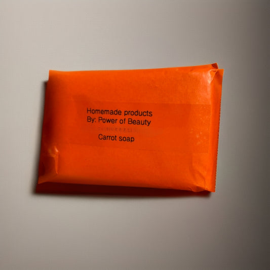 Vibrant orange carrot soap handcrafted by Power of Beauty